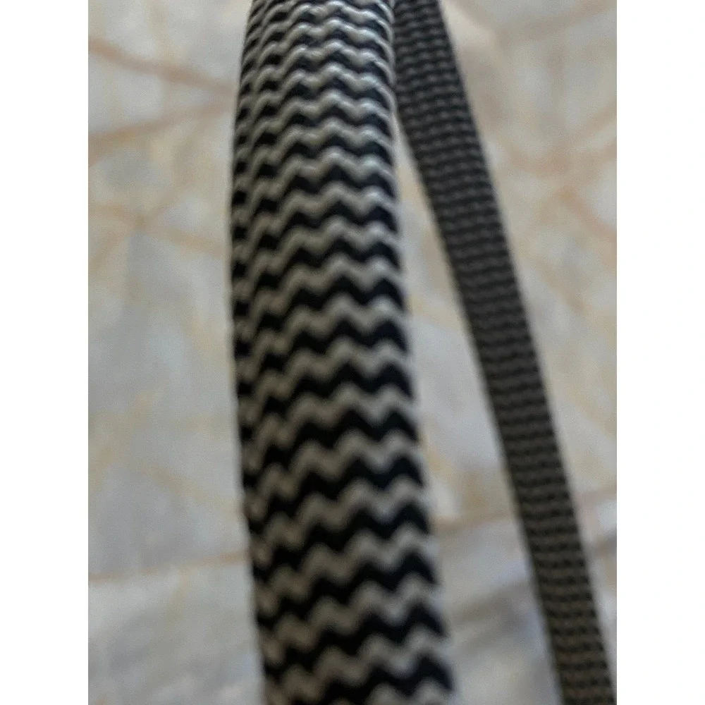 Black White Chevron Woven Fabric Slim Headband Zig Zag Pattern Accessory